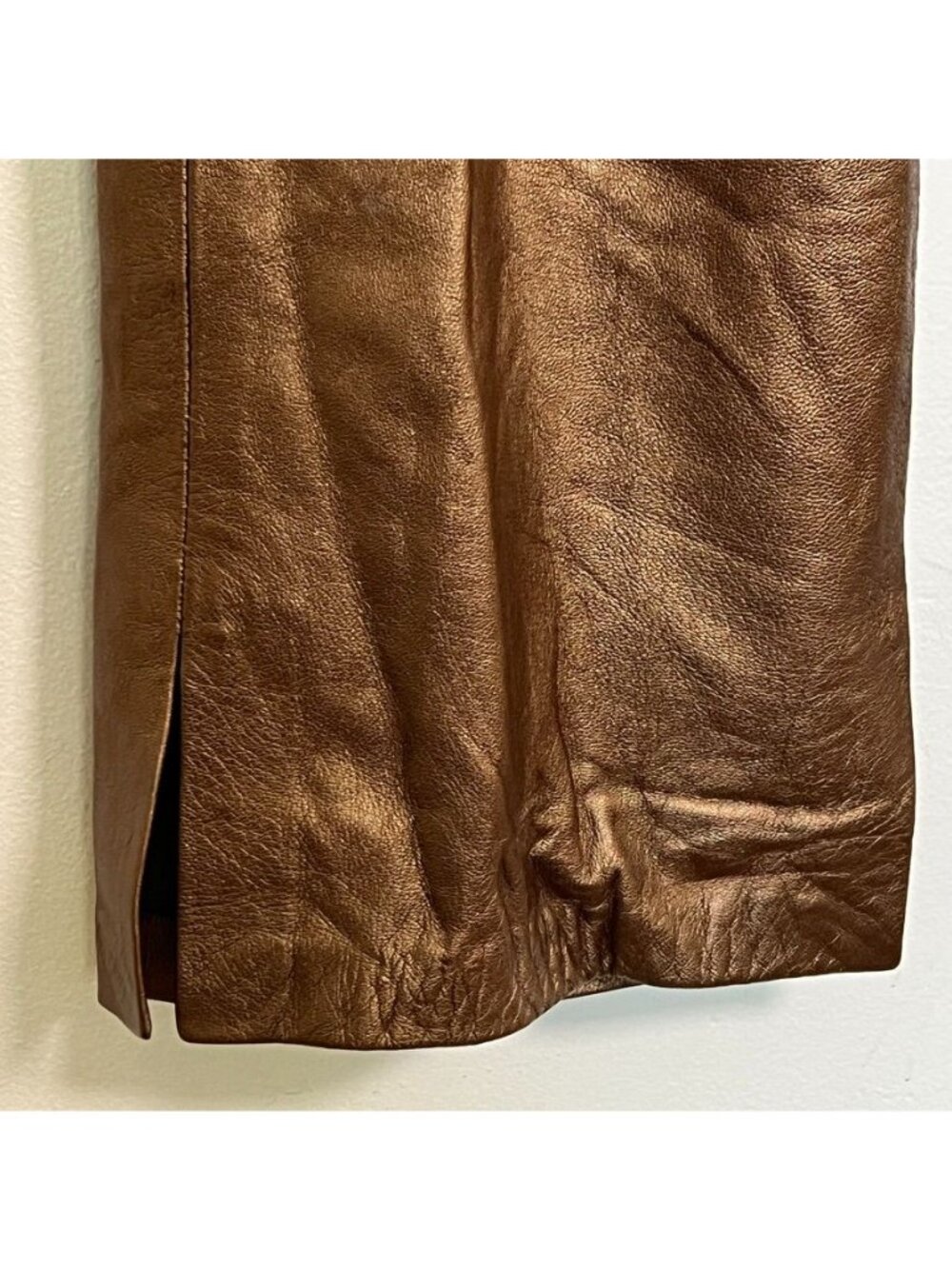 Vintage Laundry Shelli Segal Leather Pants Copper Bootcut 8 Buttery Soft Chic - Picture 4 of 16